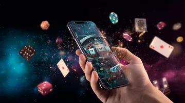 উজ্জ্বল স্লট মেশিনের পাশে হাস্যোজ্জ্বল এক নারী—যা 777DBET–এর রোমাঞ্চকর স্লট সংগ্রহকে উপস্থাপন করে।